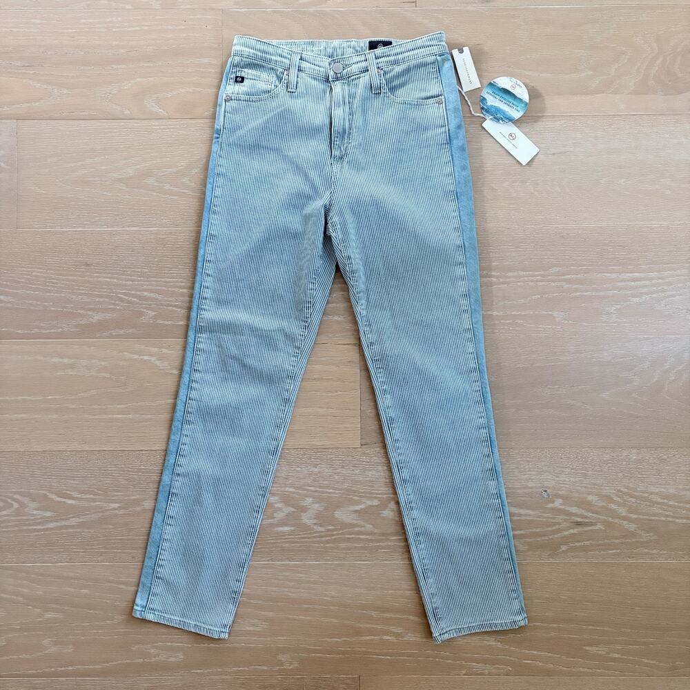 Adriano Goldschmied The Isabelle High Rise Straight Crop Jean Vort Stripped 27